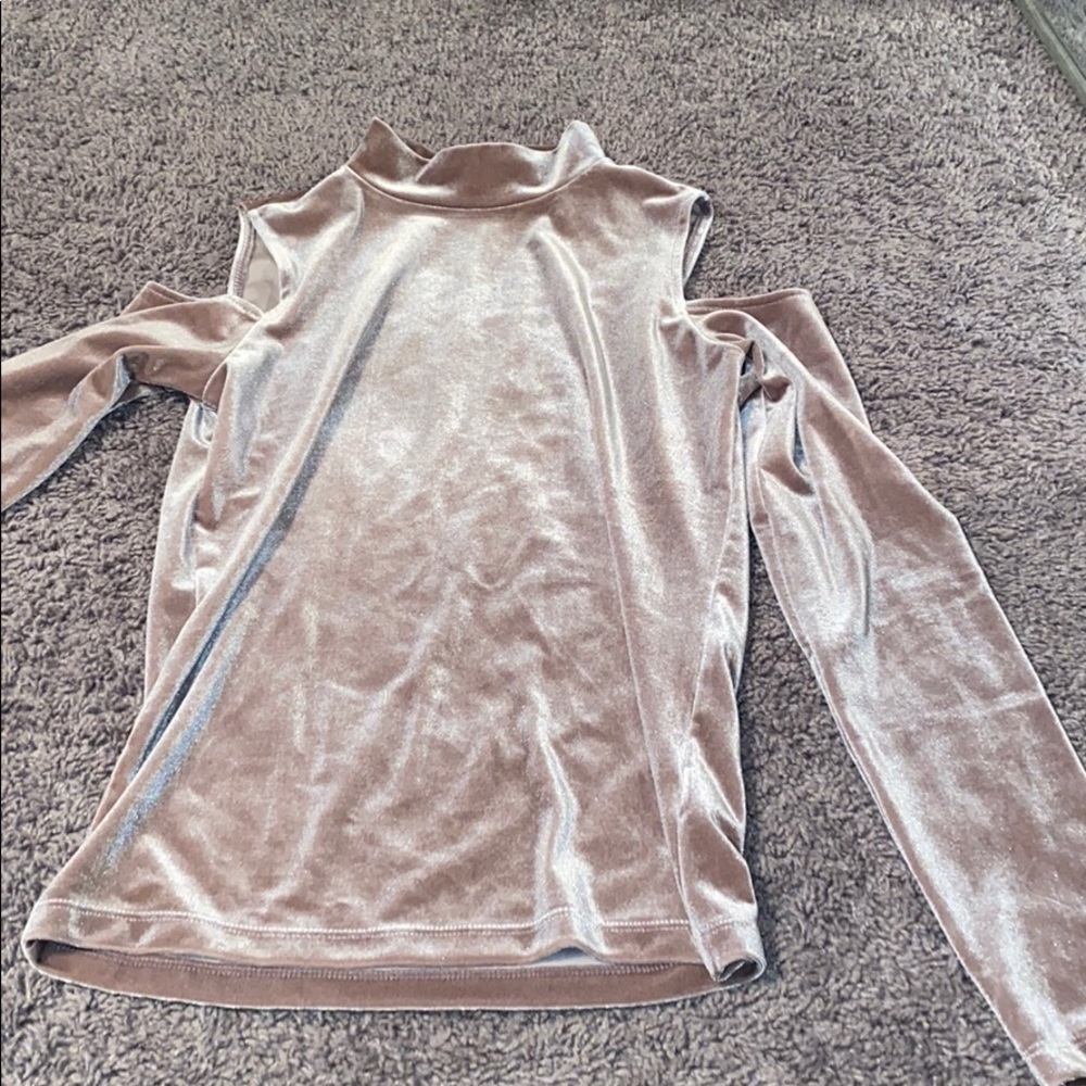 aeropostale velvet off the shoulder long sleeve
